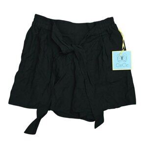 CeCe Black High-Waisted Tie-Front Shorts Womens Size 2 Lightweight & Stylish